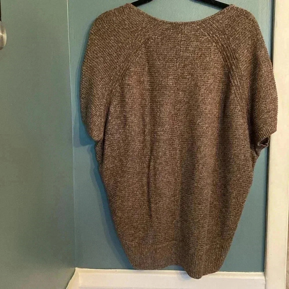 Eileen Fisher 100% linen brown knit high low short sleeve top size small - Picture 6 of 8